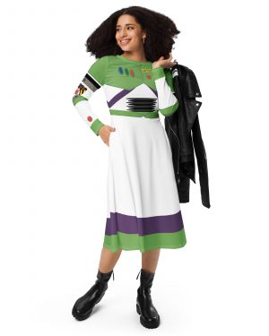 Space Ranger Buzz Lightyear Long Sleeve Midi Dress