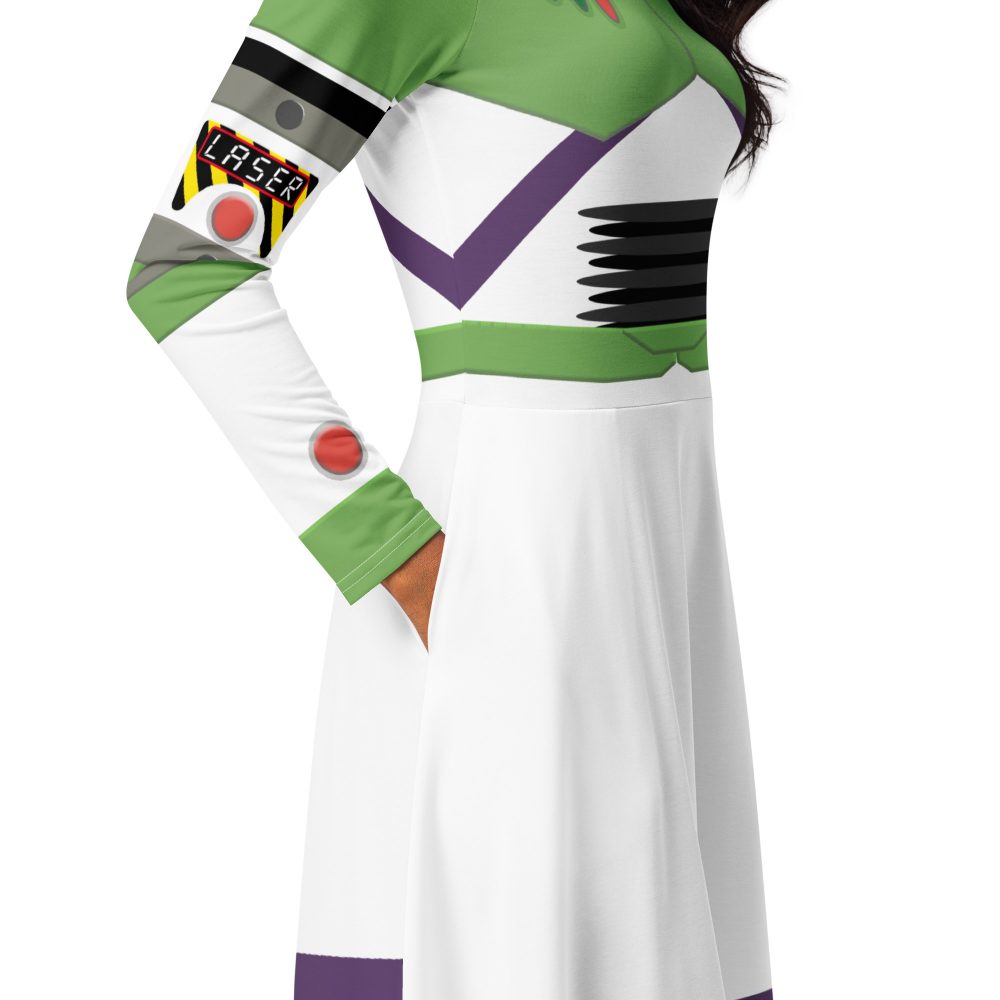 Space Ranger Buzz Lightyear Long Sleeve Midi Dress - Image 3