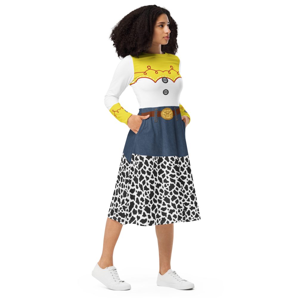 Jessie Cowgirl Costume Toy Story Long Sleeve Midi Dress - Image 6