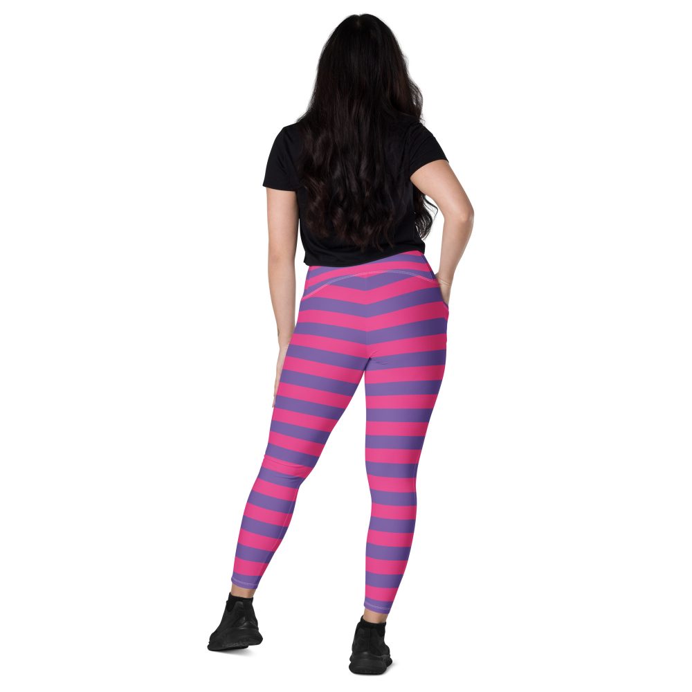 Cheshire Cat Costume Alice in Wonderland Halloween Cosplay Crossover leggings with pockets - Image 3