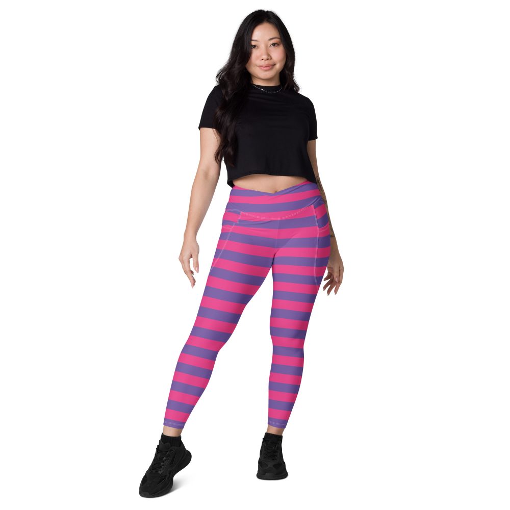 Cheshire Cat Costume Alice in Wonderland Halloween Cosplay Crossover leggings with pockets - Image 4