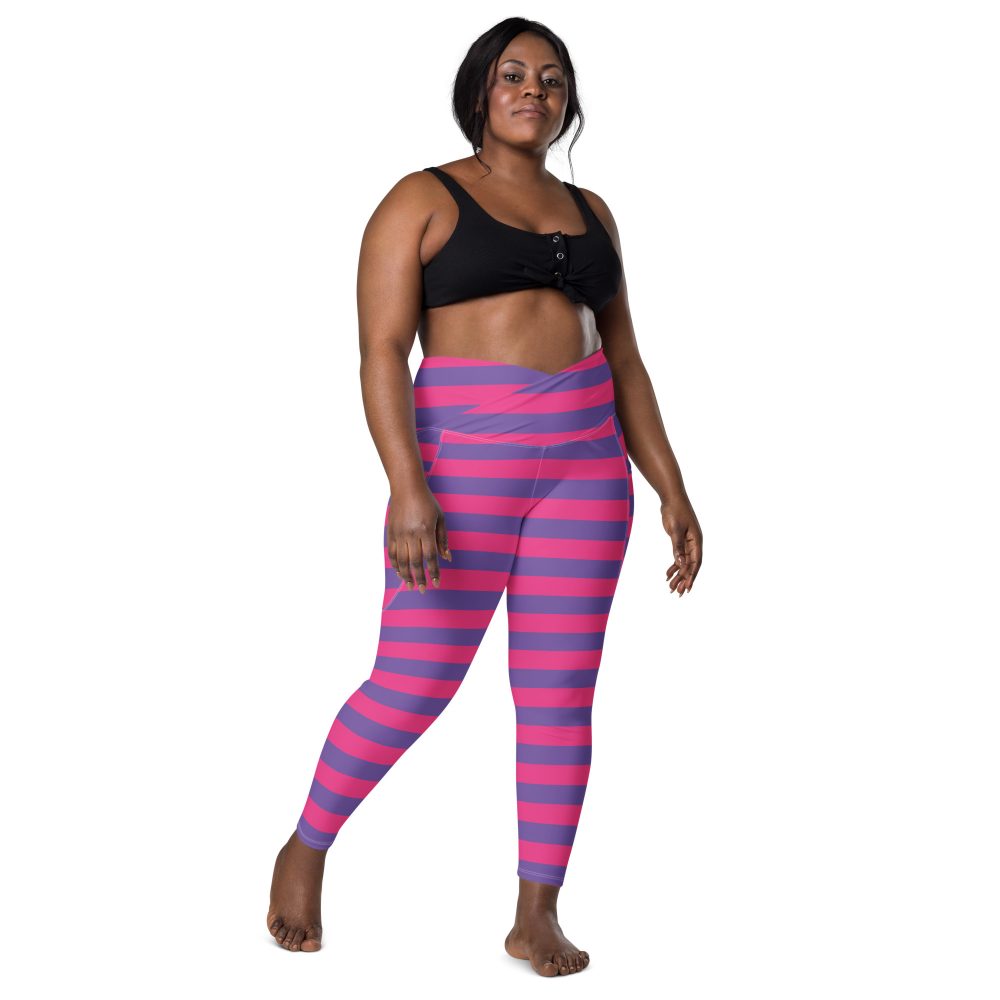 Cheshire Cat Costume Alice in Wonderland Halloween Cosplay Crossover leggings with pockets - Image 7