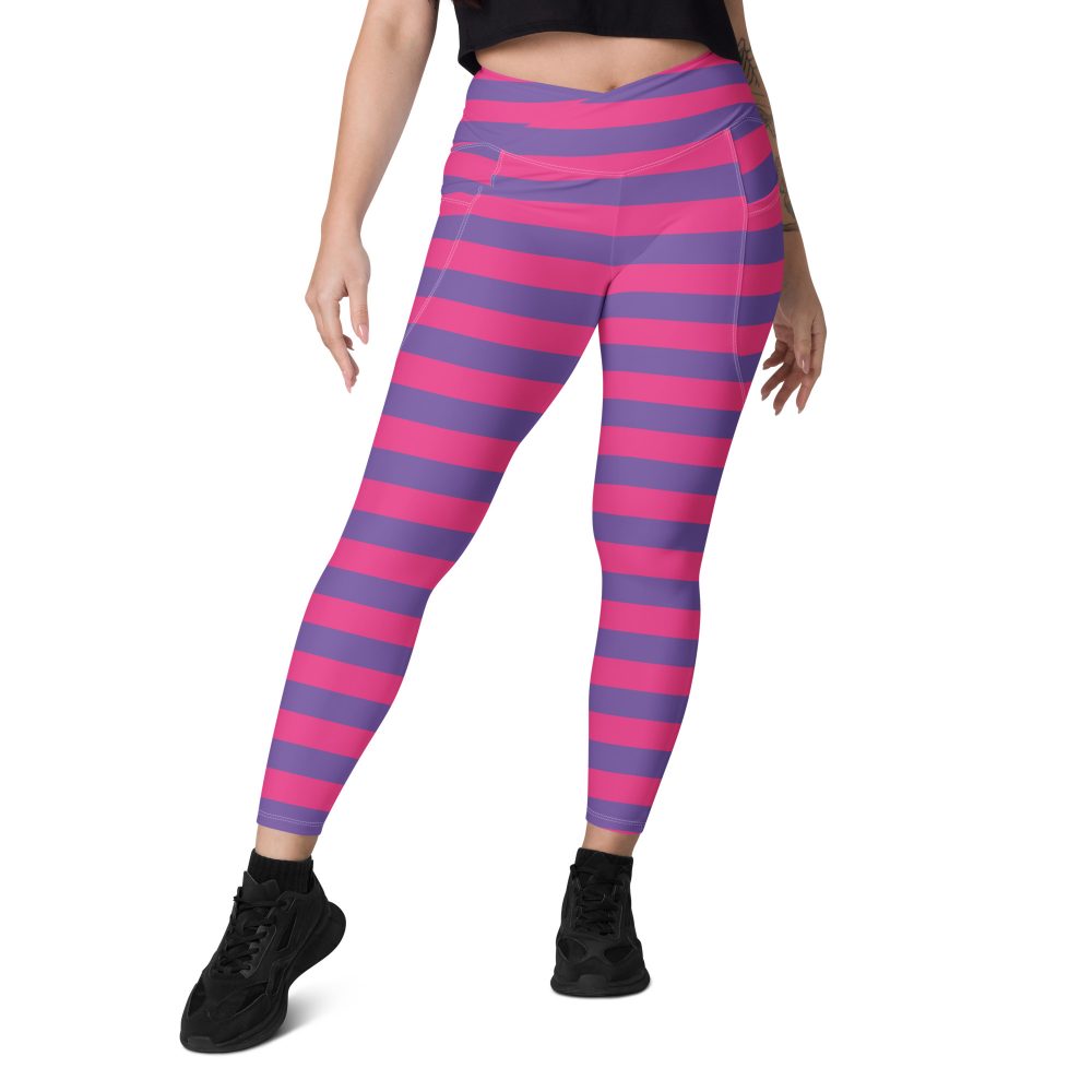 Cheshire Cat Costume Alice in Wonderland Halloween Cosplay Crossover leggings with pockets - Image 10