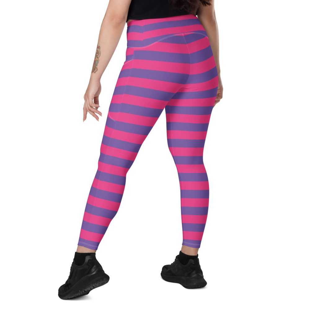 Cheshire Cat Costume Alice in Wonderland Halloween Cosplay Crossover leggings with pockets - Image 11