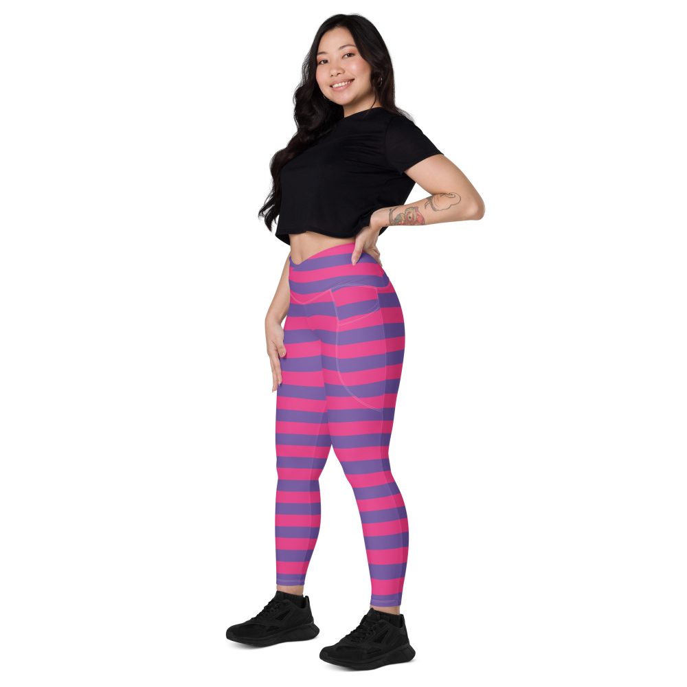 Cheshire Cat Costume Alice in Wonderland Halloween Cosplay Crossover leggings with pockets - Image 2