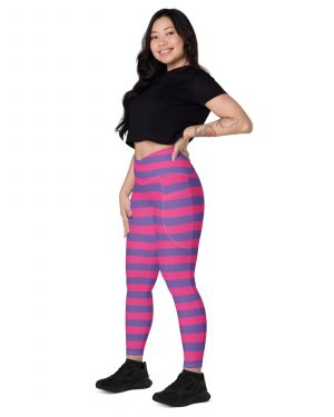 Cheshire Cat Costume Alice in Wonderland Halloween Cosplay Crossover leggings with pockets