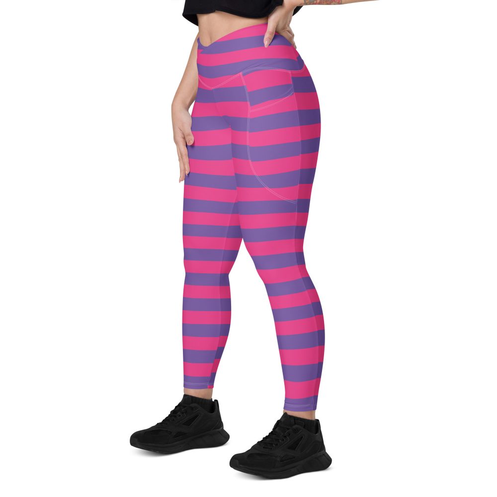 Cheshire Cat Costume Alice in Wonderland Halloween Cosplay Crossover leggings with pockets - Image 12