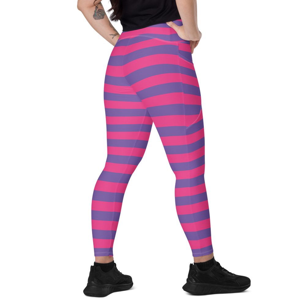 Cheshire Cat Costume Alice in Wonderland Halloween Cosplay Crossover leggings with pockets - Image 8