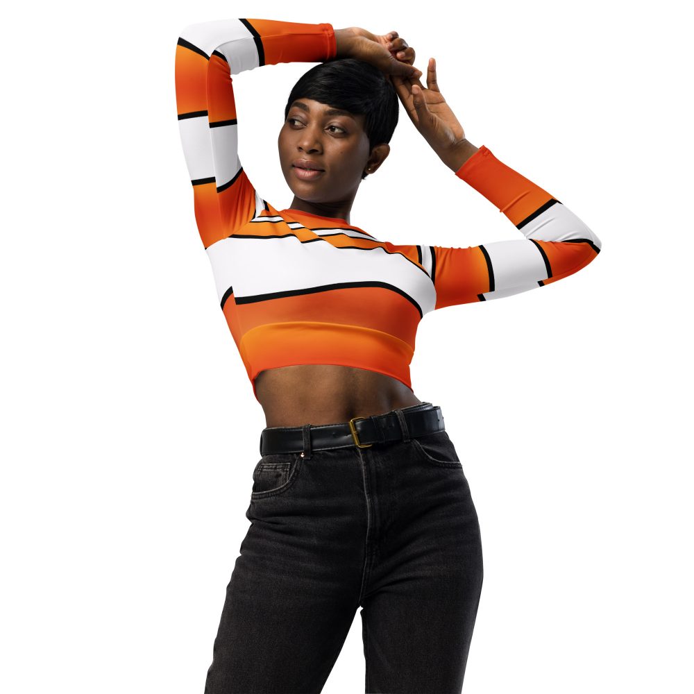 Clownfish Nemo Costume Halloween Cosplay Long-Sleeve Crop Top - Image 7