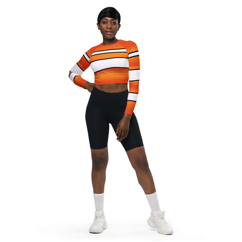 Clownfish Nemo Costume Halloween Cosplay Long-Sleeve Crop Top