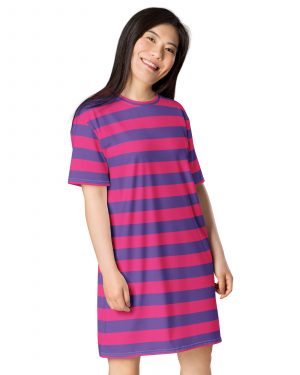 Cheshire Cat Costume Alice in Wonderland Halloween Cosplay T-shirt dress