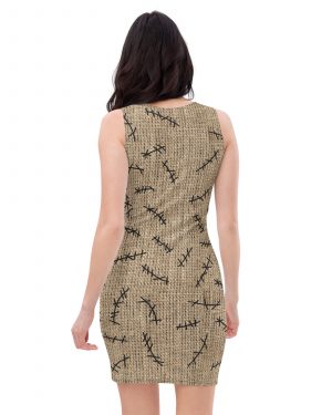 Oogie Boogie Halloween Christmas Costume Burlap Print Fitted Bodycon dress