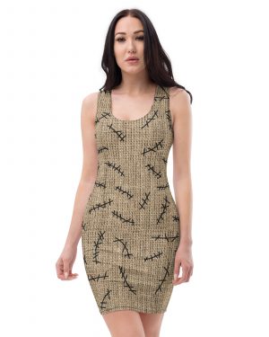 Oogie Boogie Halloween Christmas Costume Burlap Print Fitted Bodycon dress