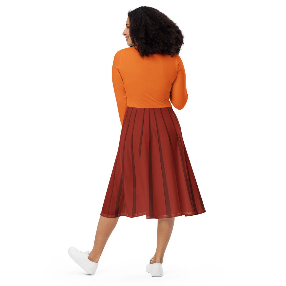 Velma Mystery Detective Halloween Cosplay Costume Long Sleeve Midi Dress - Image 4