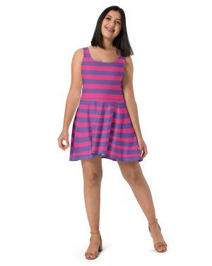 Cheshire Cat Halloween Cosplay Costume Skater Dress