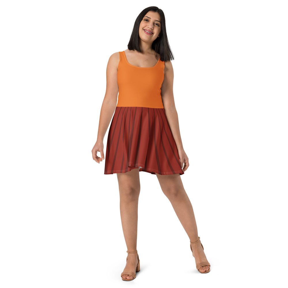 Velma Mystery Detective Halloween Cosplay Costume Skater Dress