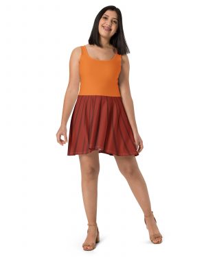 Velma Mystery Detective Halloween Cosplay Costume Skater Dress