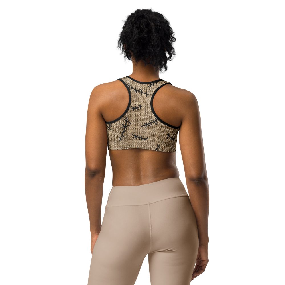 Oogie Boogie Halloween Christmas Costume Burlap Print Sports bra - Image 5