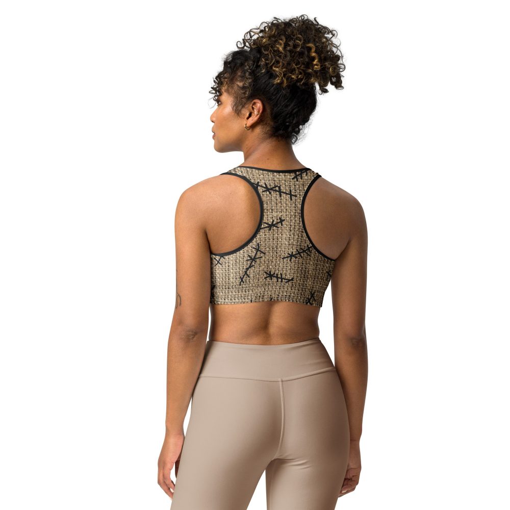 Oogie Boogie Halloween Christmas Costume Burlap Print Sports bra - Image 6