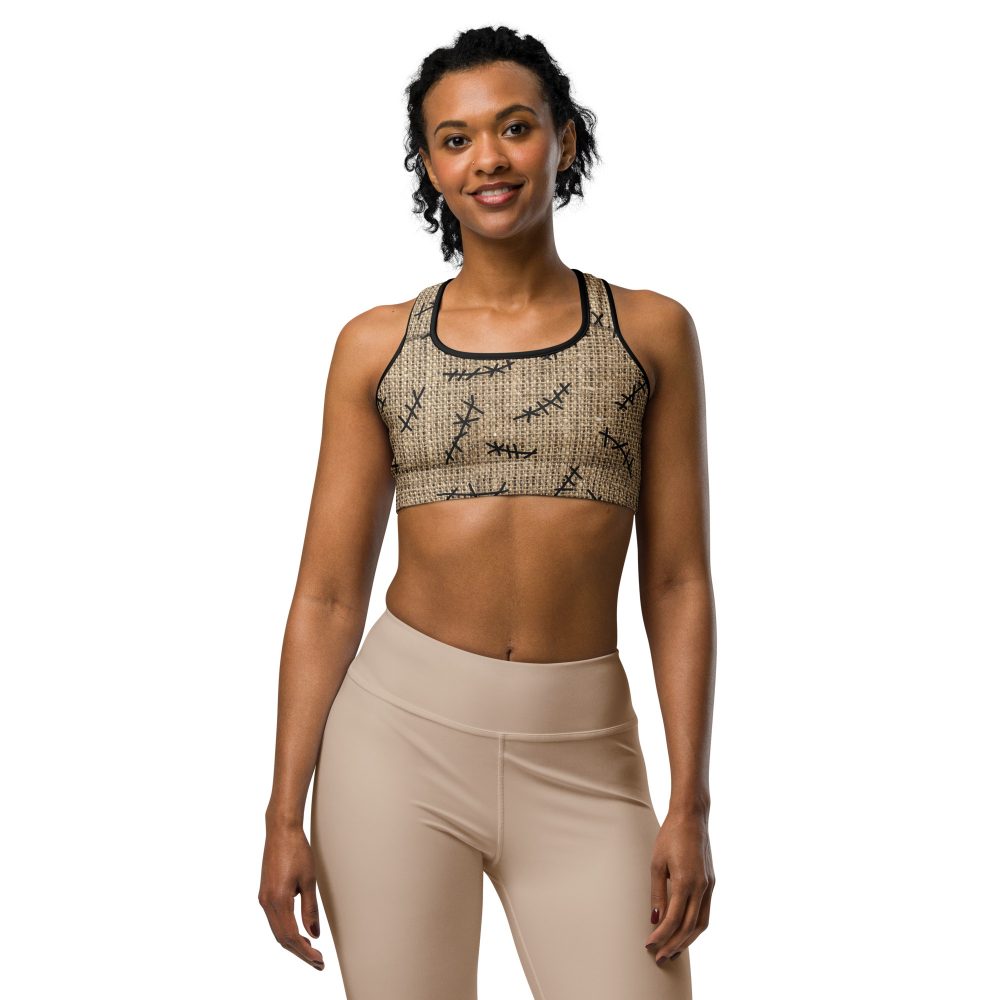 Oogie Boogie Halloween Christmas Costume Burlap Print Sports bra - Image 2