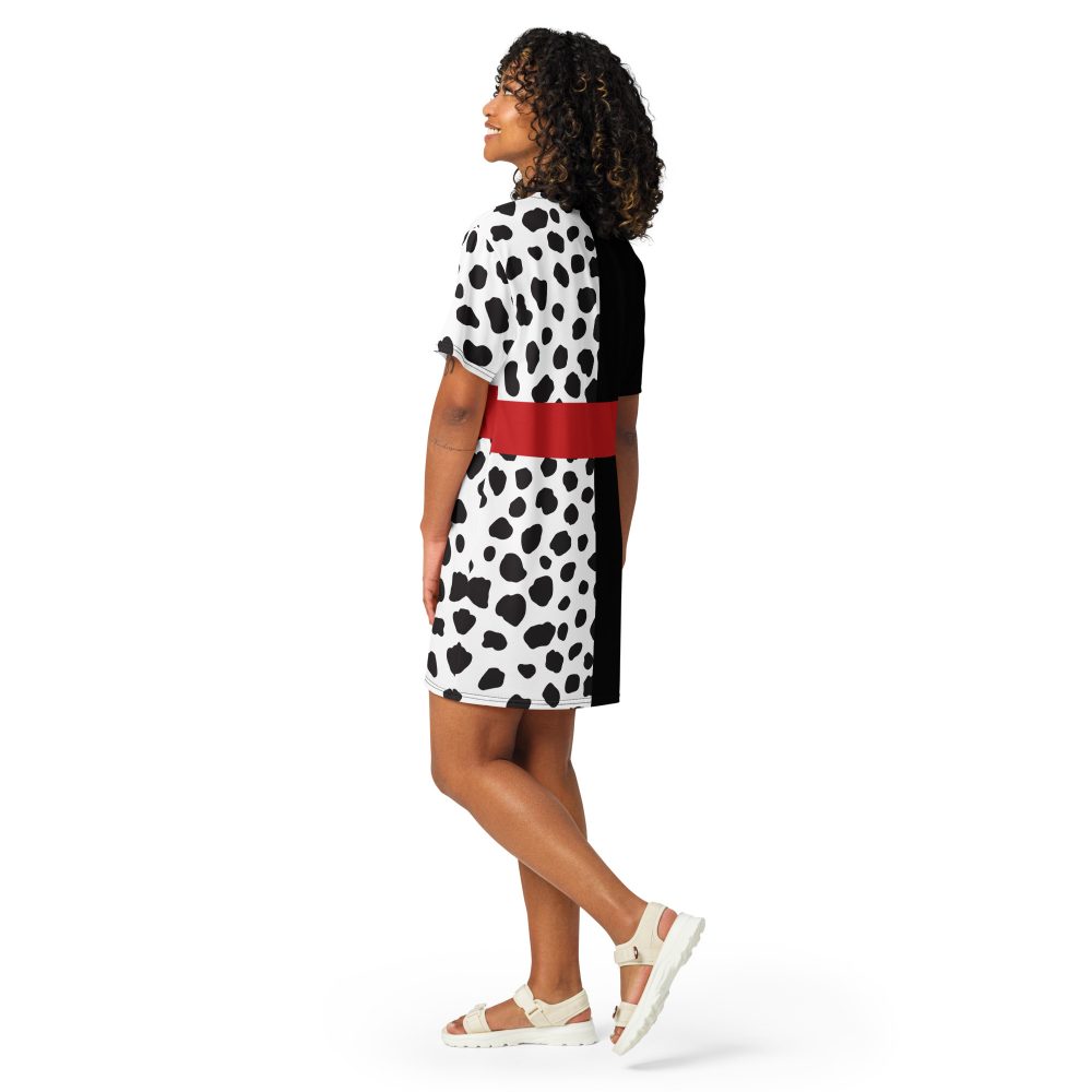 Cruella Deville Costume Halloween Cosplay Dalmatian Villain T-shirt dress - Image 8