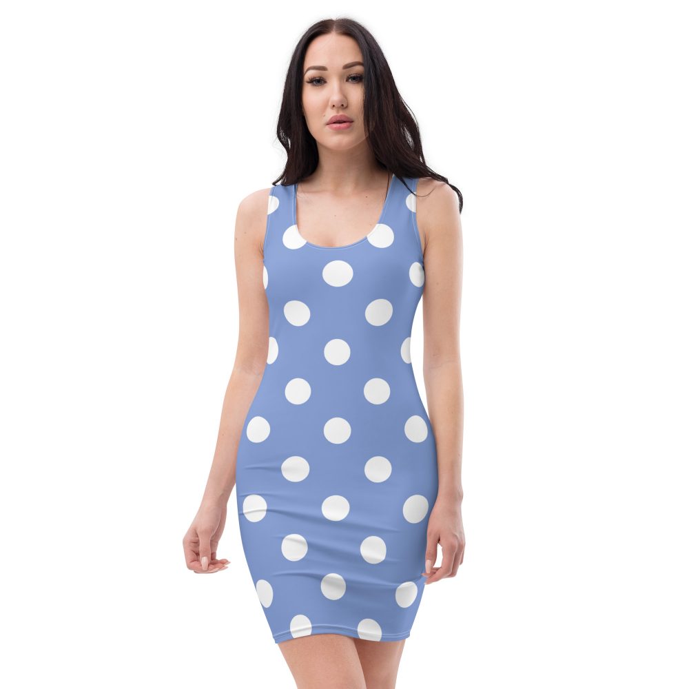 Envy Costume Halloween Cosplay Blue Purple Polka Dot Bodycon dress