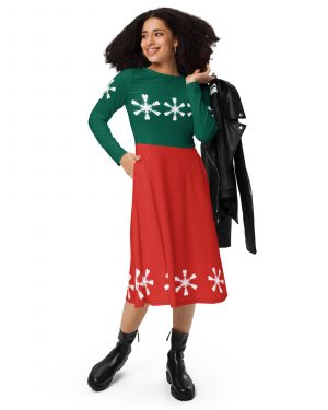 Christmas Dress Mouse Costume Long Sleeve Dress