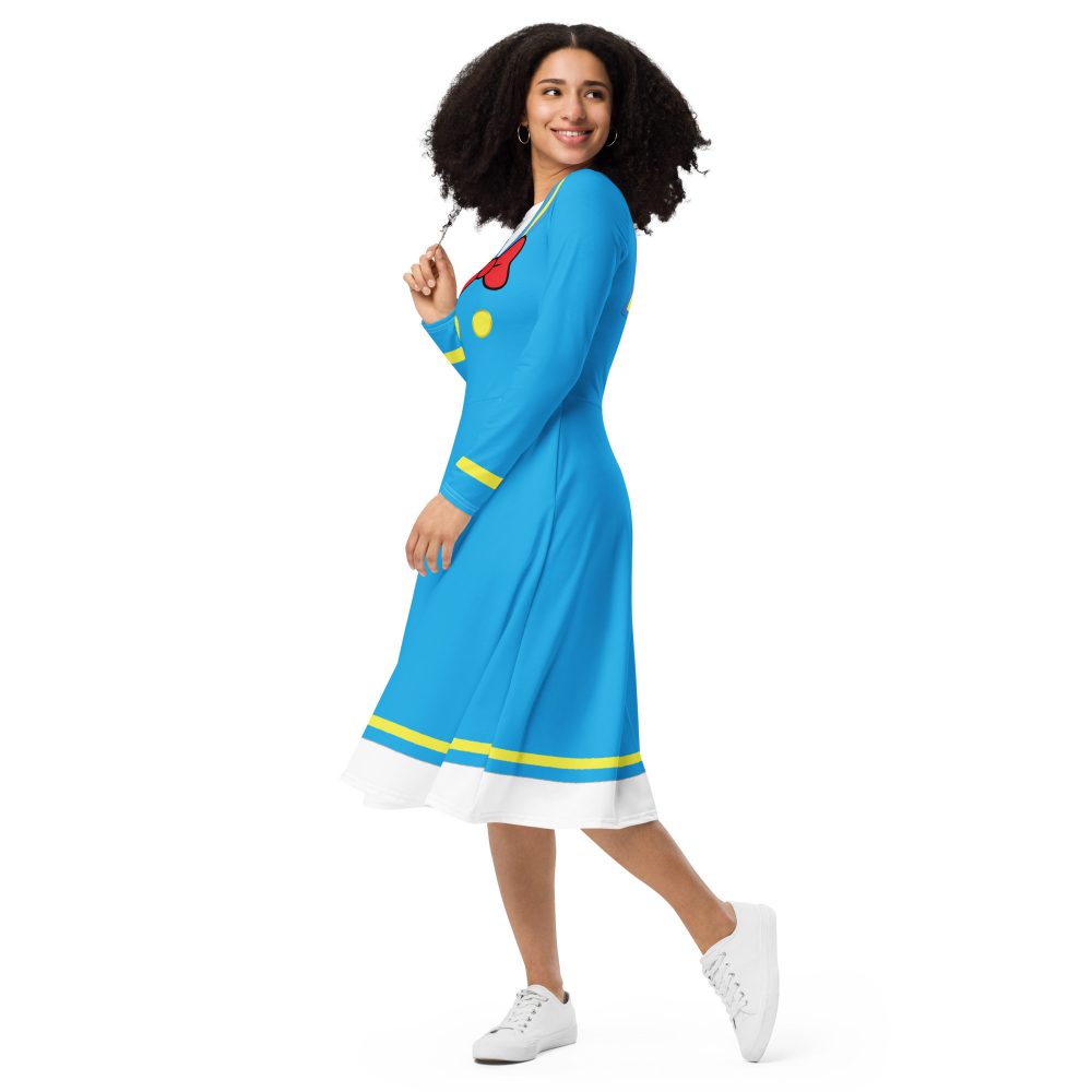 Sailor Dress Donald Duck Cosplay Costume Long Sleeve Midi Dress - Image 7