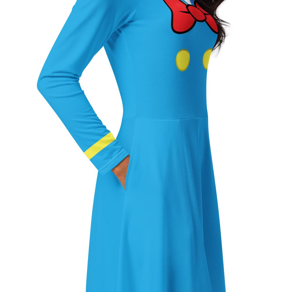 Sailor Dress Donald Duck Cosplay Costume Long Sleeve Midi Dress - Image 4