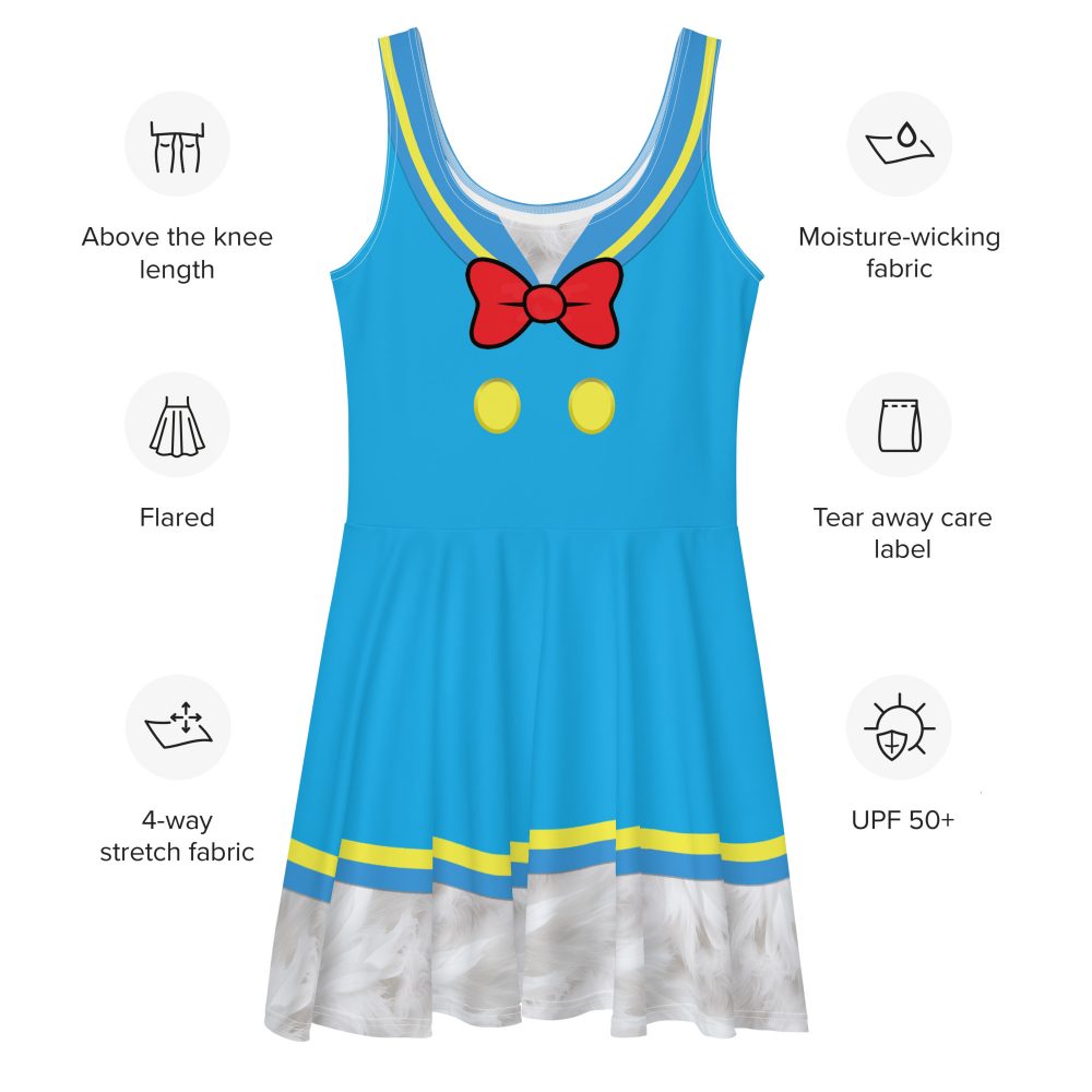 Donald Duck Halloween Cosplay Costume Skater Dress - Image 5