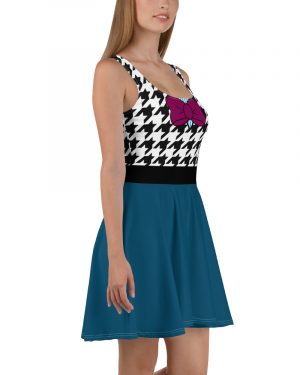 Fear Costume Halloween Cosplay Houndstooth Skater Dress