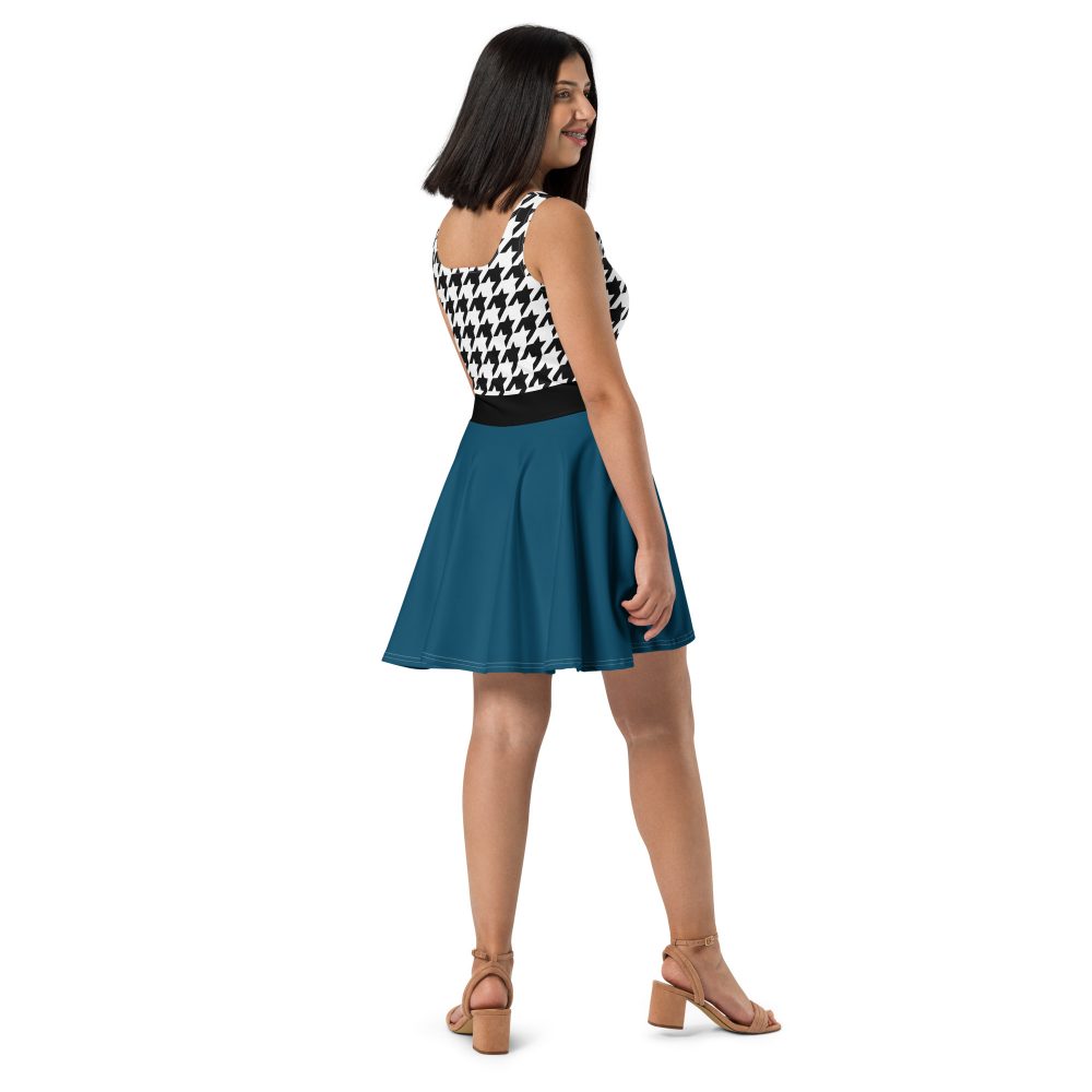 Fear Costume Halloween Cosplay Houndstooth Skater Dress - Image 8