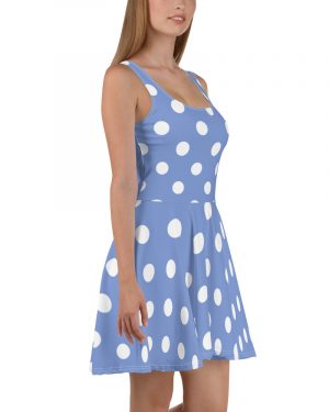 Envy Costume Halloween Cosplay Blue Purple Polka Dot Skater Dress