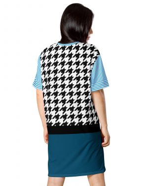 Fear Costume Halloween Cosplay Houndstooth T-shirt dress