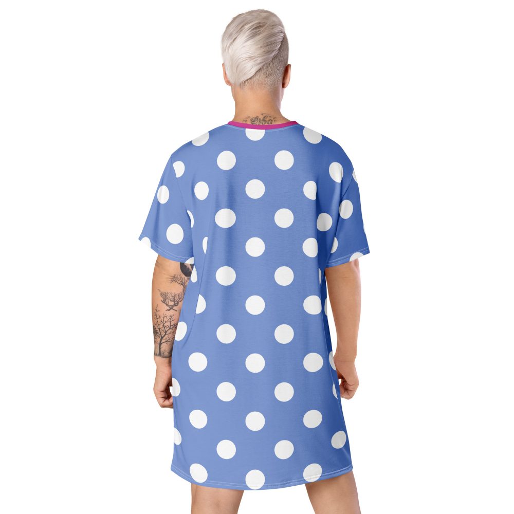 Envy Costume Halloween Cosplay Blue Purple Polka Dot T-shirt dress - Image 2