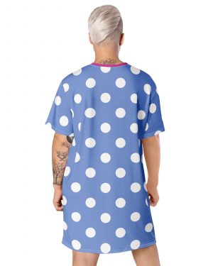 Envy Costume Halloween Cosplay Blue Purple Polka Dot T-shirt dress