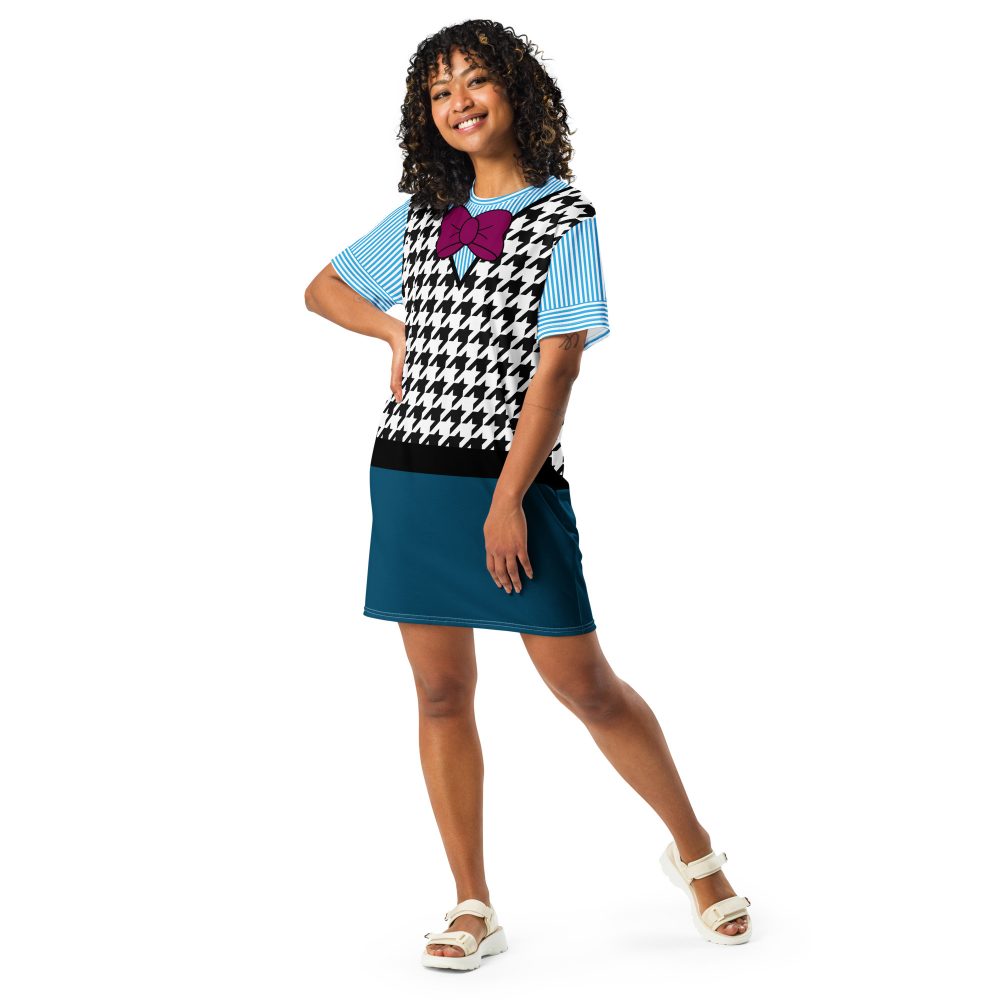 Fear Costume Halloween Cosplay Houndstooth T-shirt dress