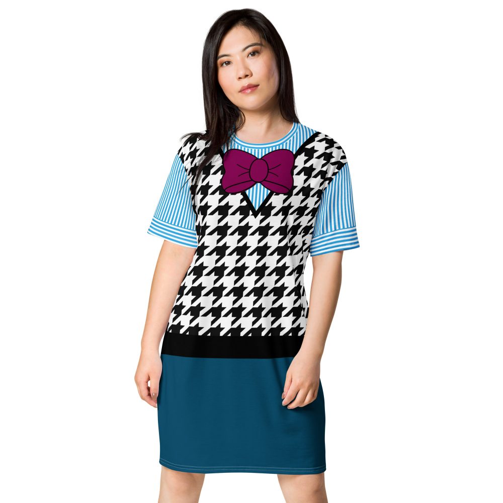 Fear Costume Halloween Cosplay Houndstooth T-shirt dress - Image 5