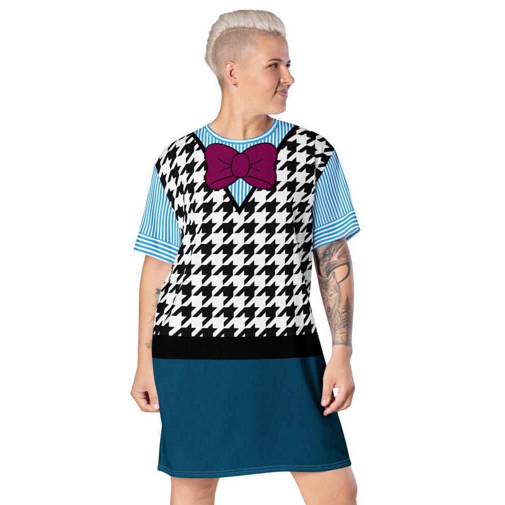 Fear Costume Halloween Cosplay Houndstooth T-shirt dress - Image 6