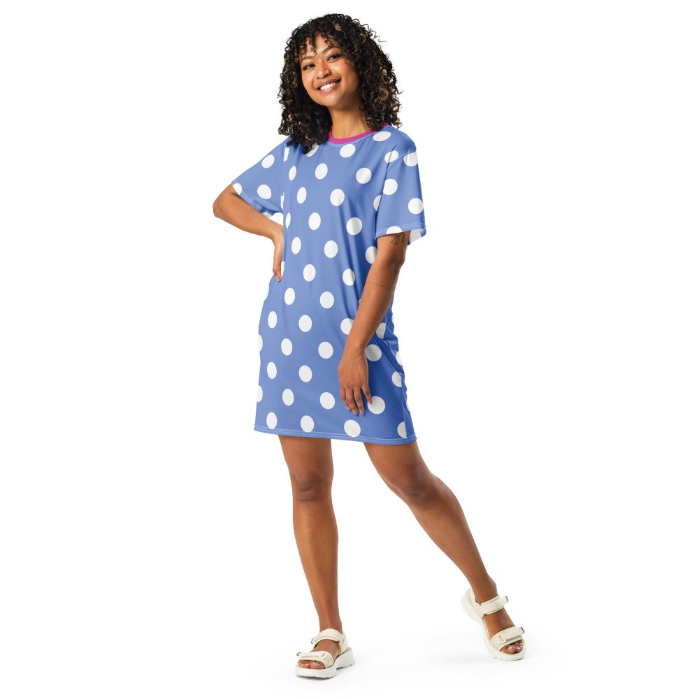 Envy Costume Halloween Cosplay Blue Purple Polka Dot T-shirt dress