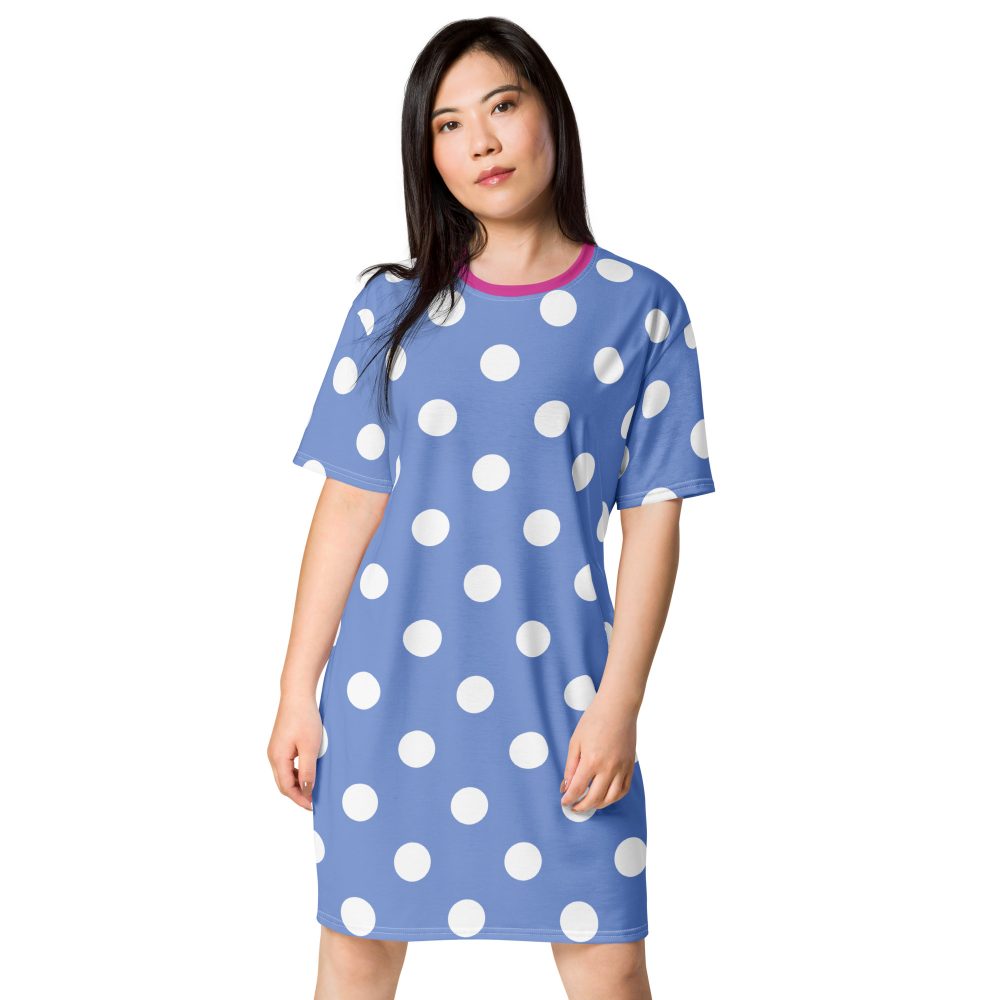 Envy Costume Halloween Cosplay Blue Purple Polka Dot T-shirt dress - Image 6