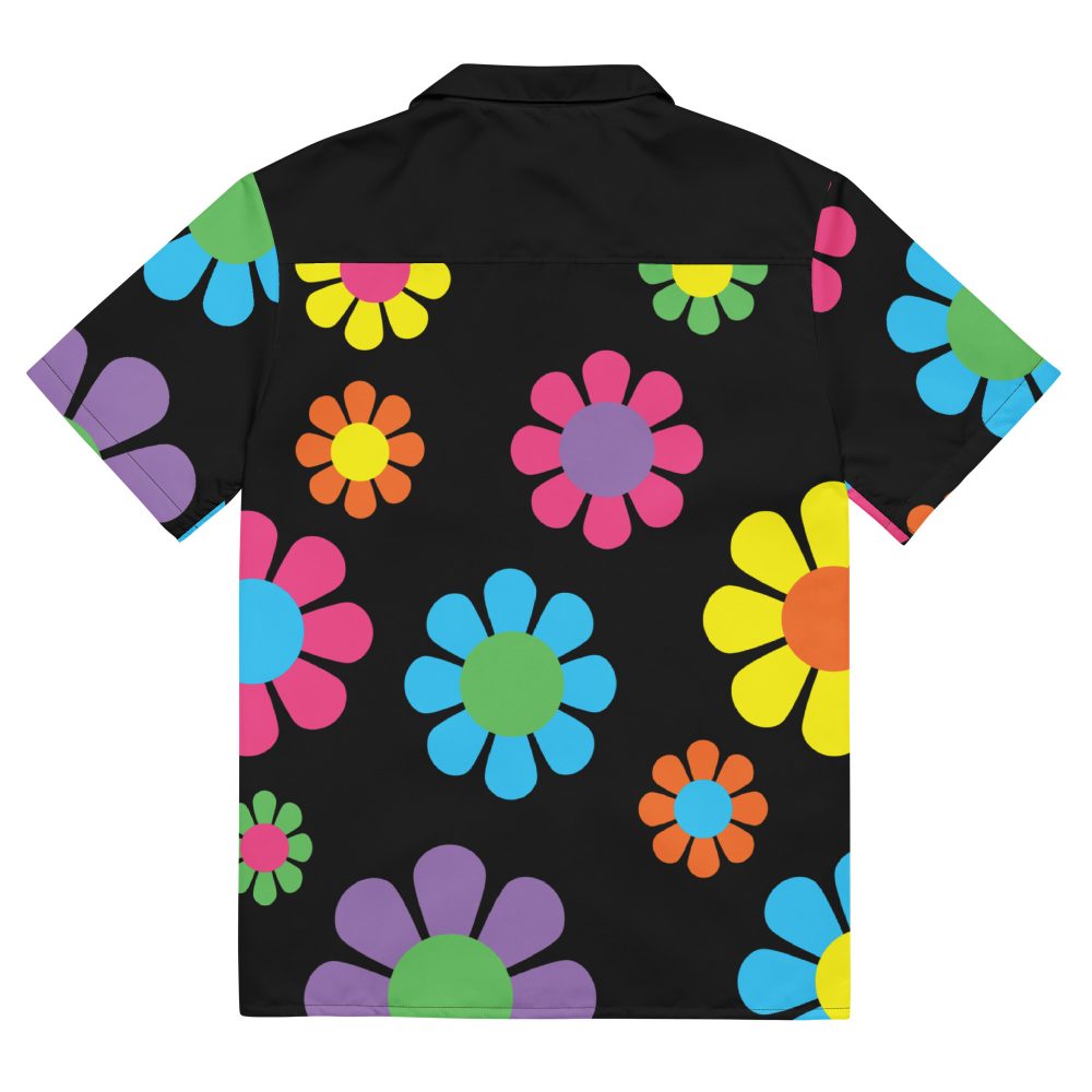 Hippie Flowers Hawaiian Unisex button shirt - Image 4