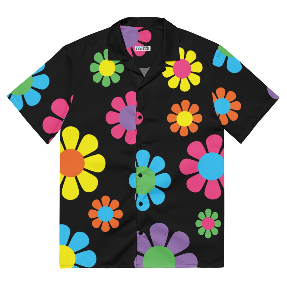 Hippie Flowers Hawaiian Unisex button shirt - Image 7