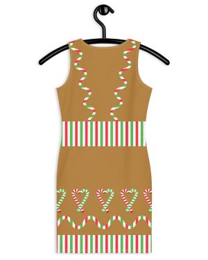 Gingerbread Christmas Candy Costume Fitted Bodycon Tank Dress