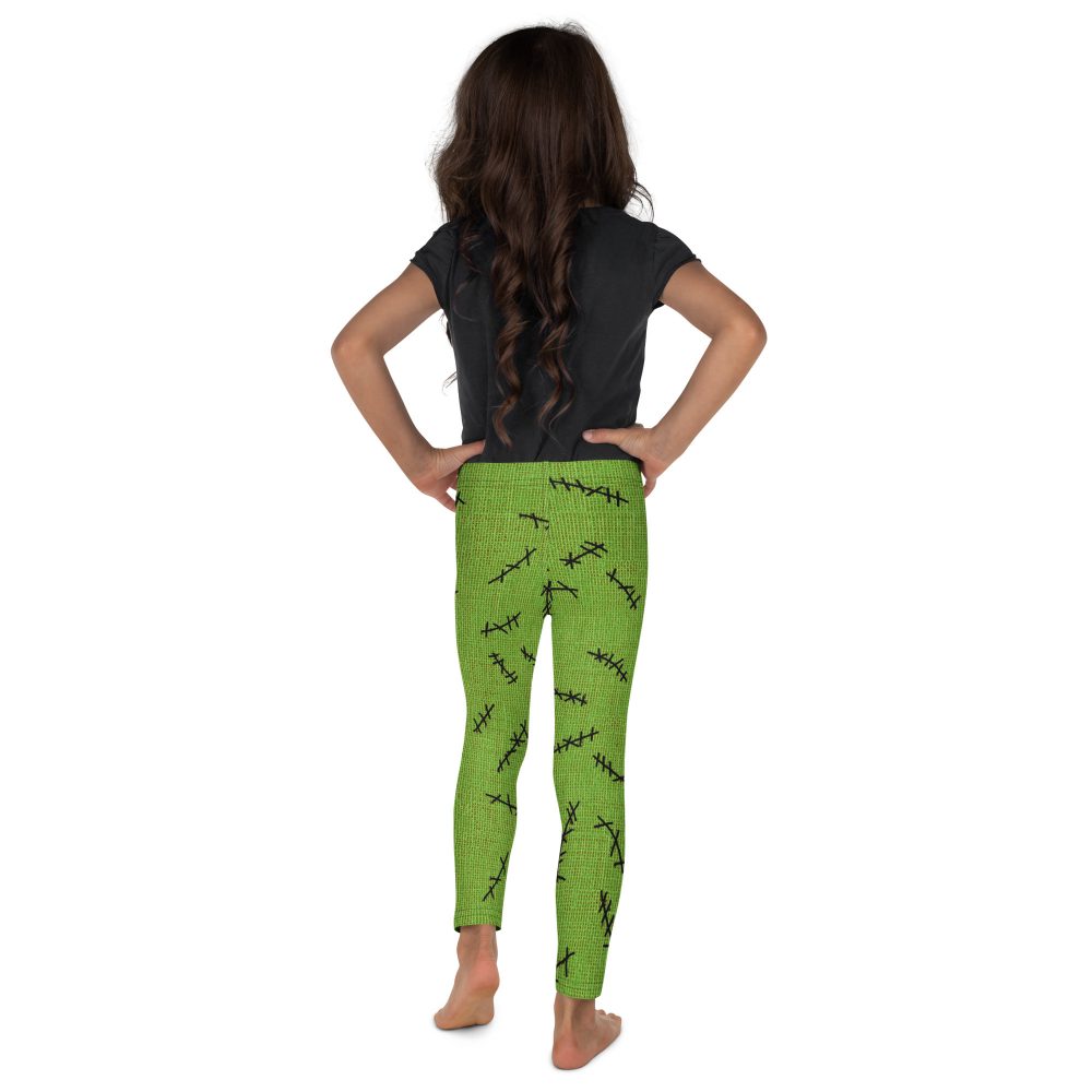 Green Burlap Boogie Man Halloween Cosplay Costume Kid's Leggings - Image 10