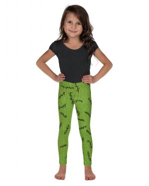 Green Burlap Boogie Man Halloween Cosplay Costume Kid’s Leggings