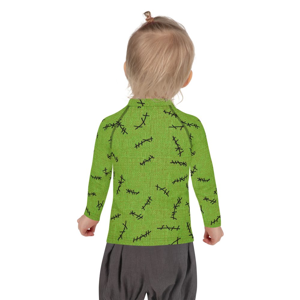 Green Burlap Boogie Man Halloween Cosplay Costume Kids Long Sleeve Shirt - Image 9