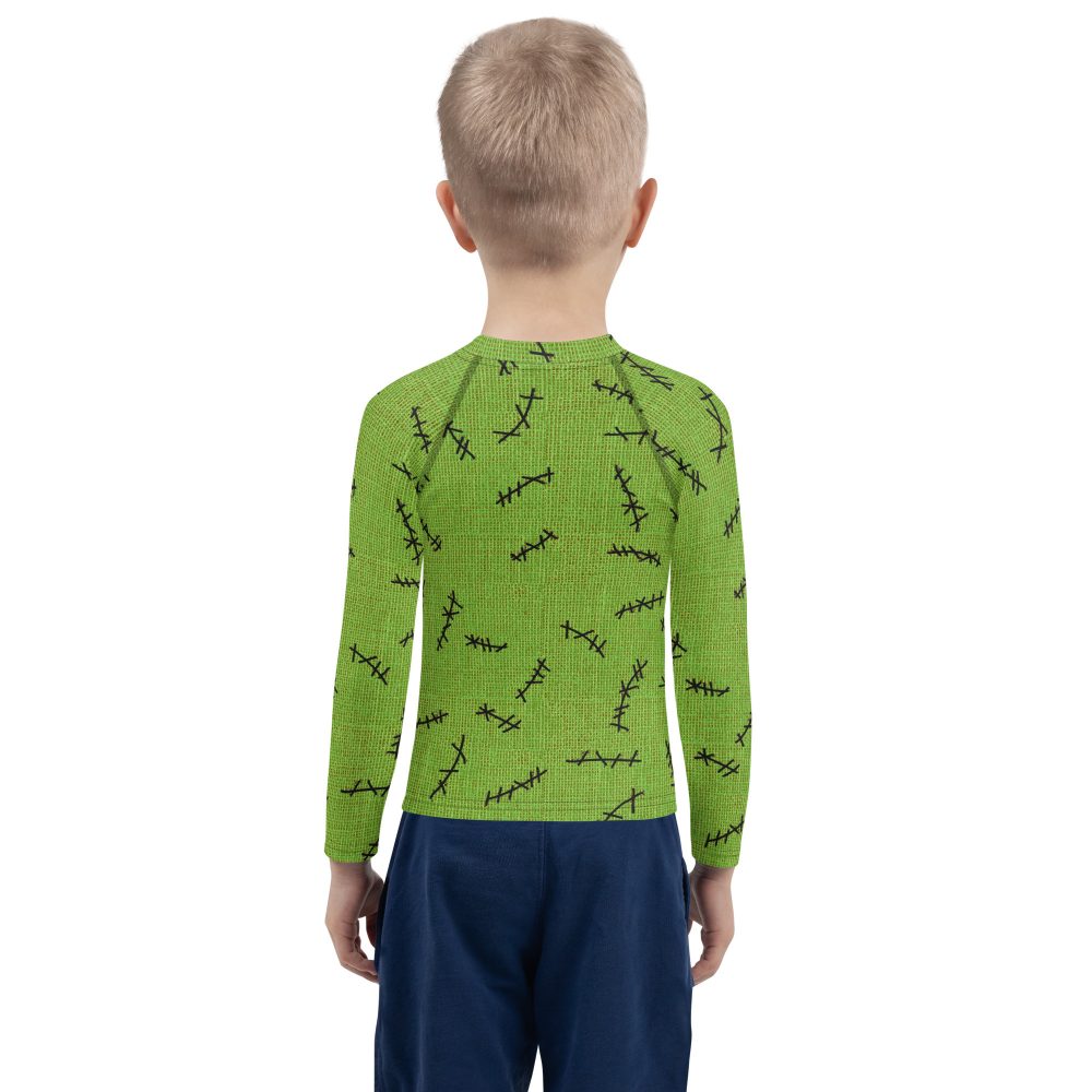 Green Burlap Boogie Man Halloween Cosplay Costume Kids Long Sleeve Shirt - Image 10