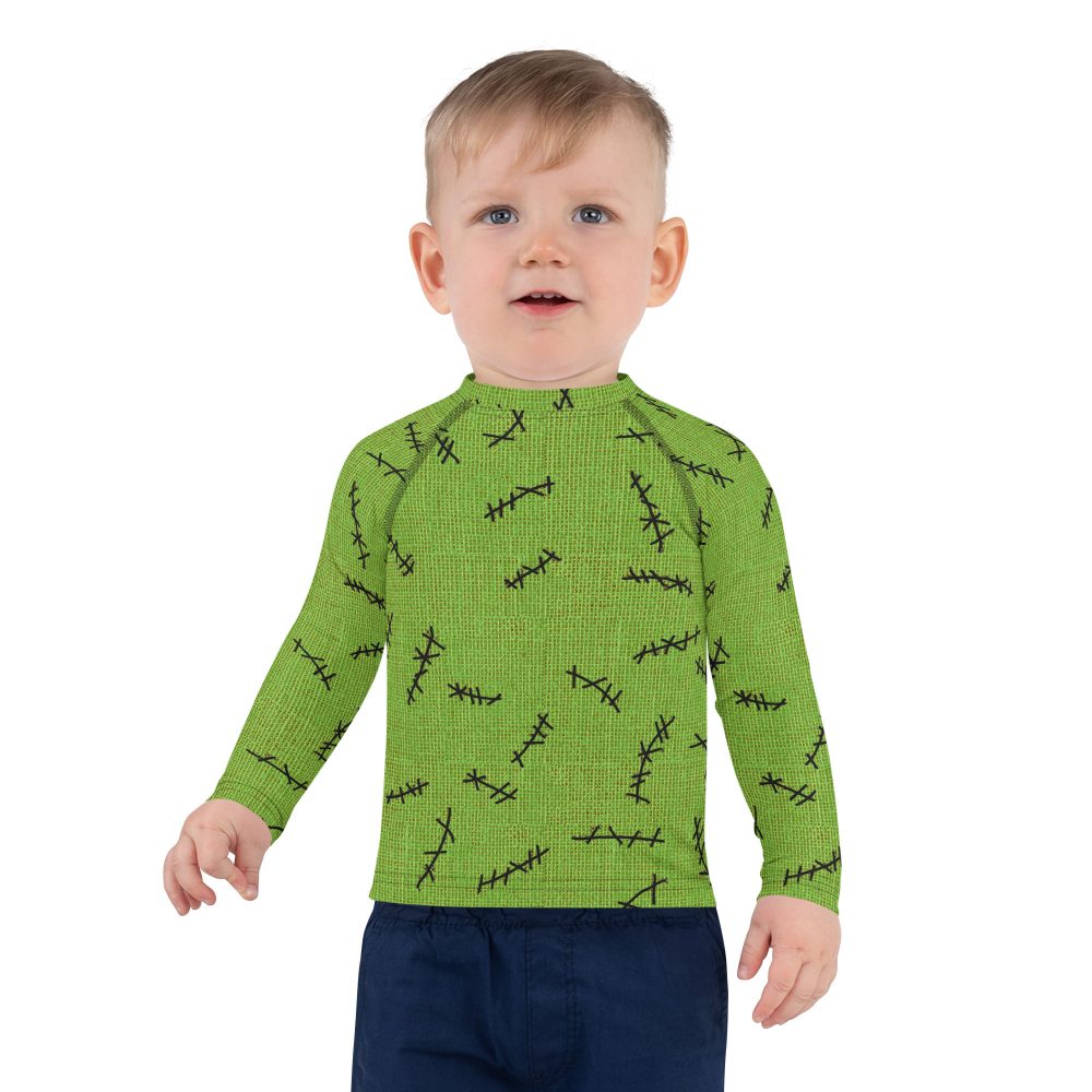 Green Burlap Boogie Man Halloween Cosplay Costume Kids Long Sleeve Shirt - Image 7