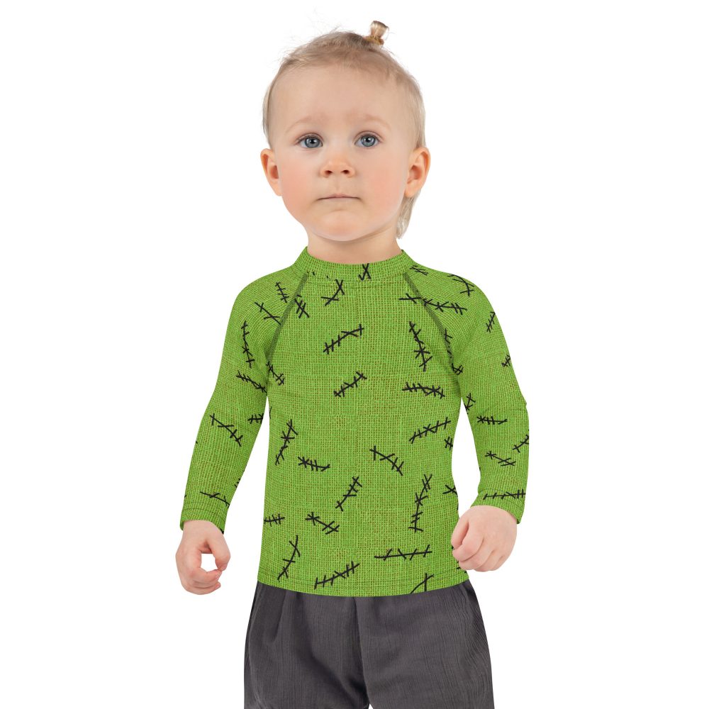 Green Burlap Boogie Man Halloween Cosplay Costume Kids Long Sleeve Shirt - Image 8